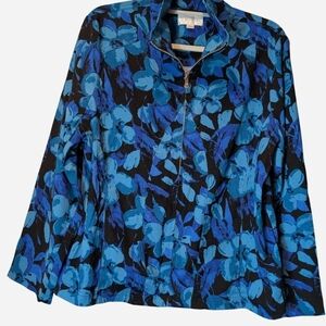 Pre-owned Erin London Blue Floral Blouse